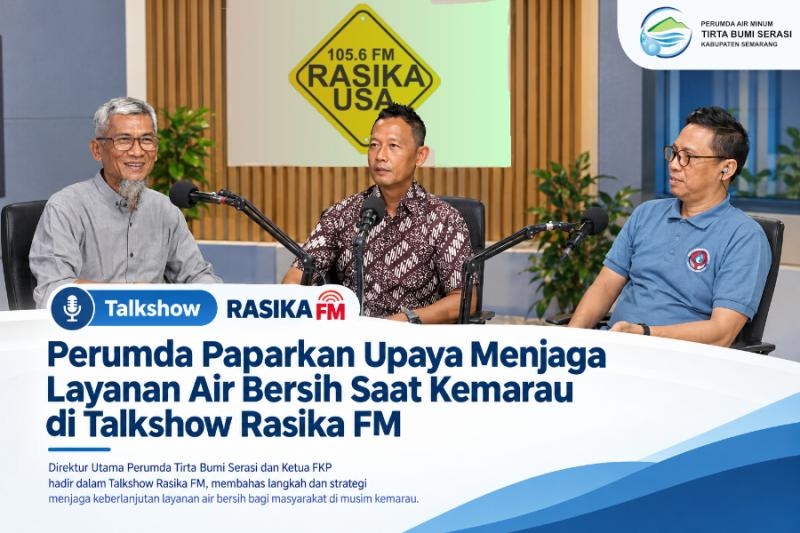 Perumda Tirta Bumi Serasi Paparkan Upaya Menjaga Layanan Air Bersih Saat Kemarau di Talkshow Rasika